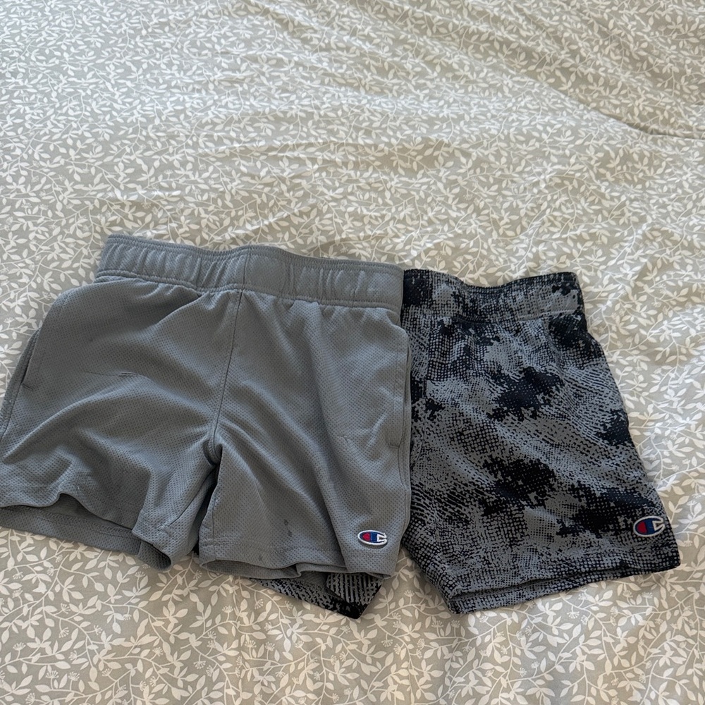 Champion brand, 2 pairs of boys Gray and Black Patterned Shorts
